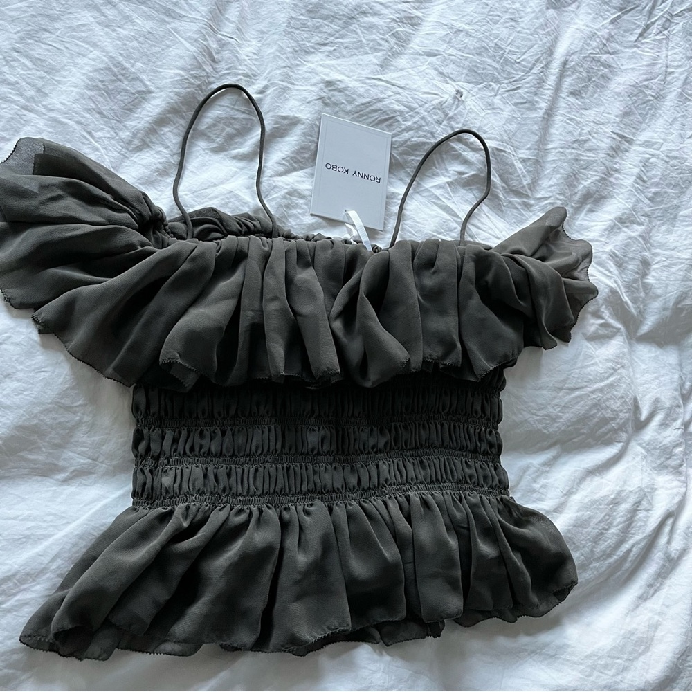 NWT Ronny Kobo Alexi Top in Pebble in Size‎ S - Picture 8 of 8